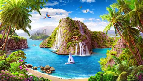 Waterfall Paradise Wallpapers - Wallpaper Cave