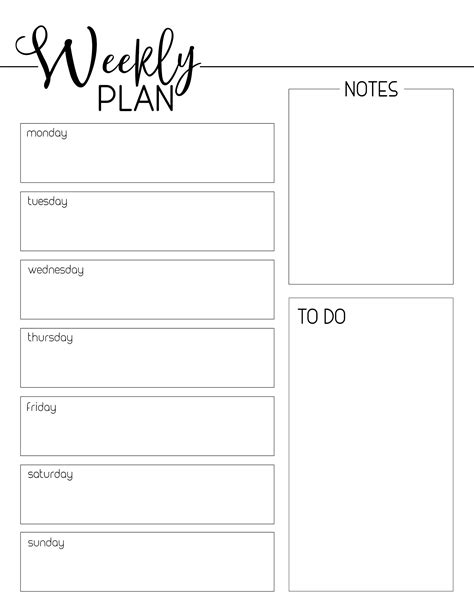 Weekly Planner Template Free Printable - Paper Trail Design