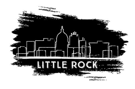 Little Rock Skyline Silhouette. Hand Drawn Sketch. 15707771 Vector Art at Vecteezy