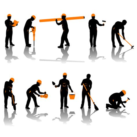 Construction Worker Silhouette Vector : 15 Construction Workers Silhouette Vector Download ...