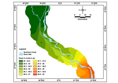 71: The water table contour map in scenario (2). | Download Scientific Diagram