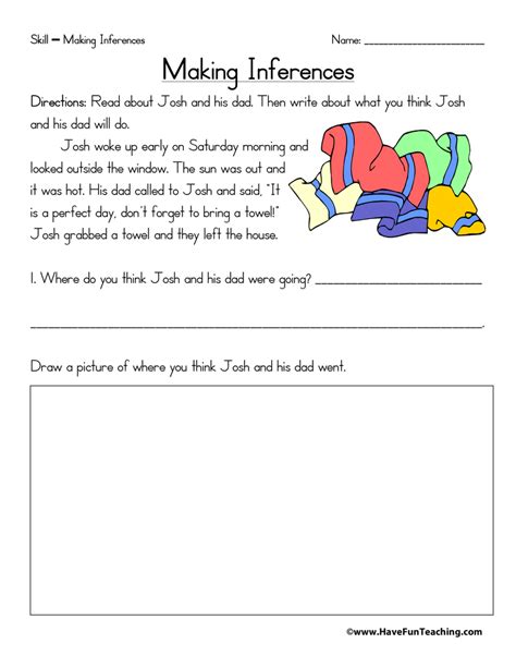 Making Inferences Worksheet by Teach Simple