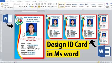 How to Design Identity Card in Ms word | Id Card Design in Microsoft Word | School Id Card Design