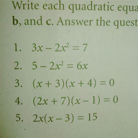 How To Write A Quadratic Function In Standard