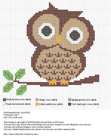 Owl Cross Stitch Free Pattern – AllCrafts Free Crafts Update