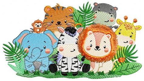 Safari Animals Embroidery Designs Machine Embroidery Pattern - Etsy UK