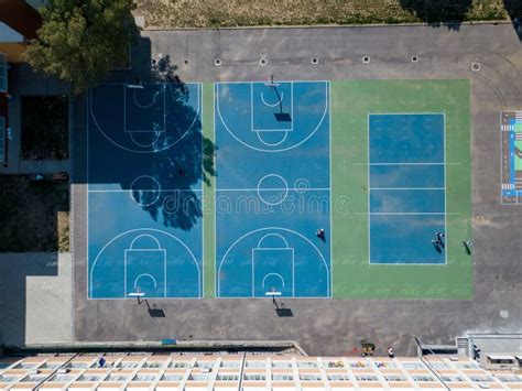 Aerial View of Basketball Courts in a Park Stock Photo - Image of basket, game: 234550798