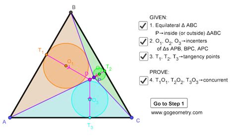 IGS, Dynamic Geometry 1471: Equilateral Triangle, Inside/Outside Point, Incenters, Tangency ...