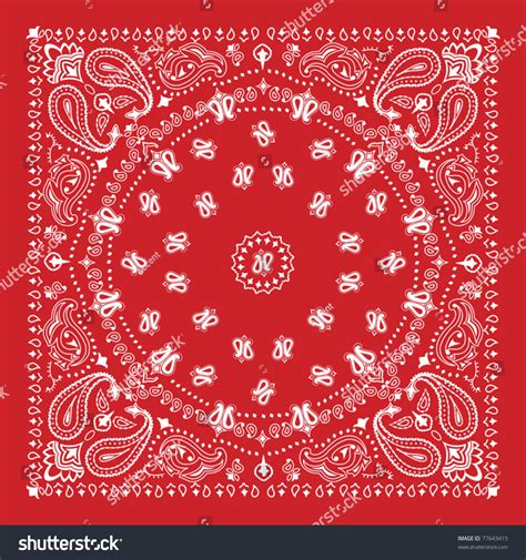 Bandana Design Red White Stock Vector (Royalty Free) 77643415 | Shutterstock