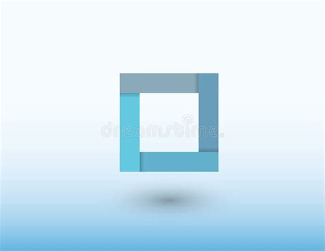 A Blue Square Business Logo with Shadow on Light Background Vector Illustration Stock Vector ...