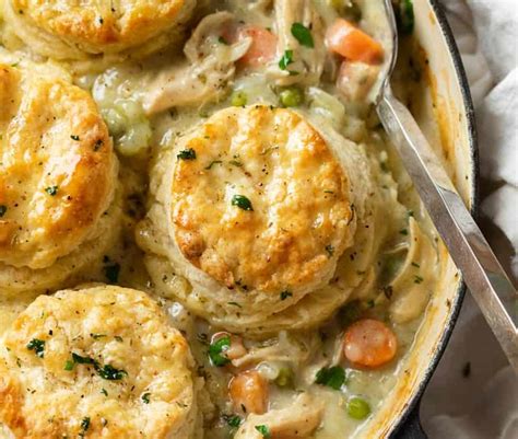 Chicken Pot Pie with Biscuits - The Cozy Cook