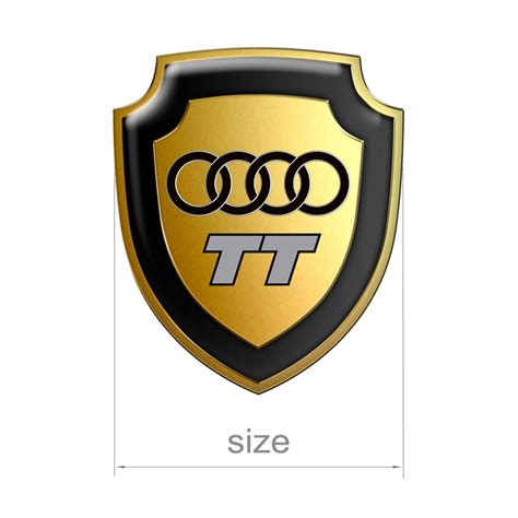 Audi TT Silicone Sticker Gold Effect Grey Logo | Domed Emblems | Stickers | X-Sticker