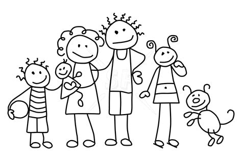 Free Family Cartoon Black And White, Download Free Family Cartoon Black And White png images ...