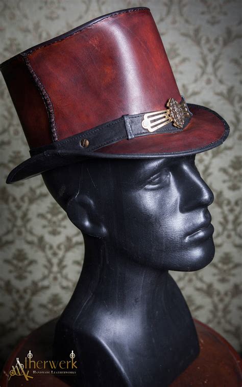 leather Top Hat brown by Aetherwerk on DeviantArt