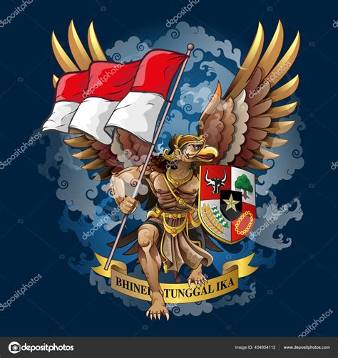 Vector Illustration Modified Garuda Pancasila Puppet Shield Flag Ribbon | The Best Porn Website