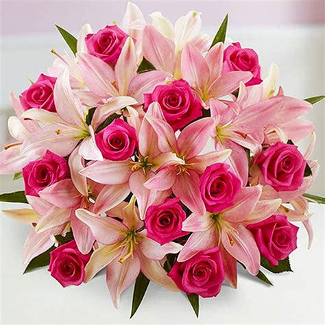 Magnificent Pink Rose & Lily Bouquet | Winni