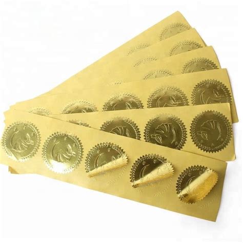 Custom Printed 3D Embossed Brand Logo Gold Foil Adhesive Labels ...