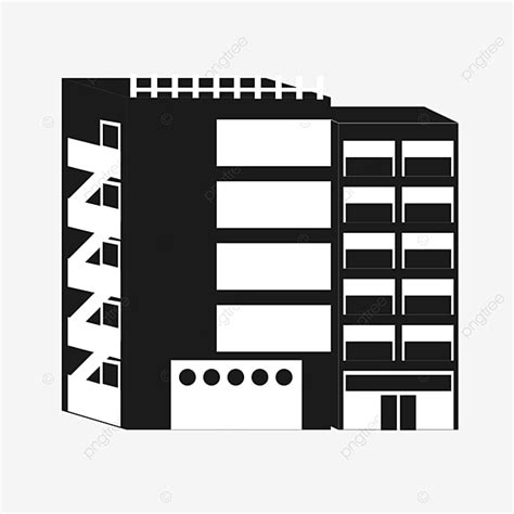 Apartment Black And White Building Clipart, Black And White, Building, Clipart PNG and Vector ...