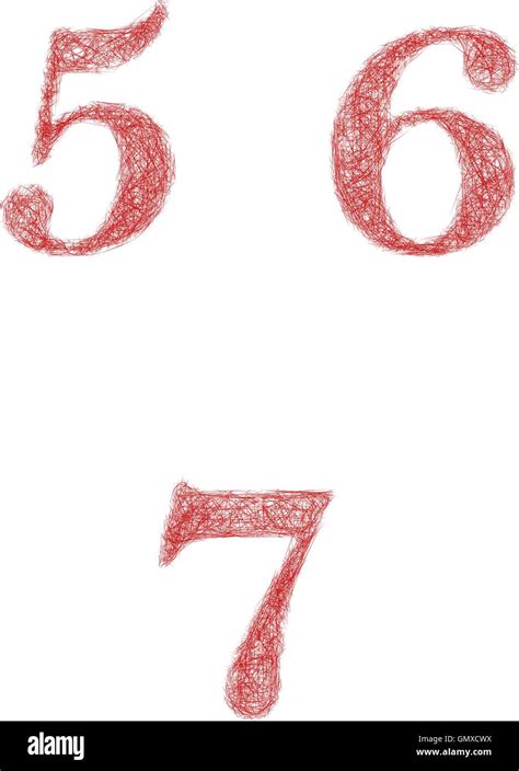 Red pencil numbers Stock Vector Images - Alamy