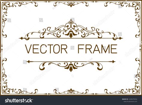 Frame Border Template Calligraphy Swirls Swashes Stock Vector (Royalty Free) 1229275552 ...