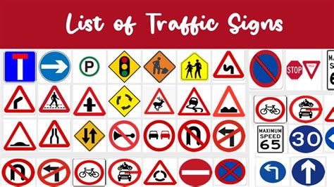 List Of Road Signs, Traffic Signs, Street Signs with Pictures | English Vocabulary - YouTube