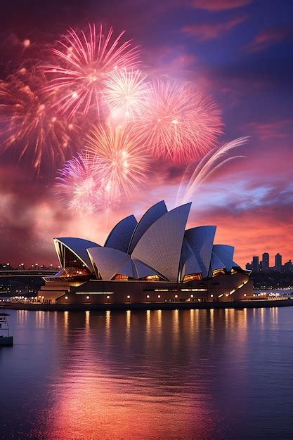 Premium AI Image | fireworks over sydney harbour bridge and sydney harbour bridge