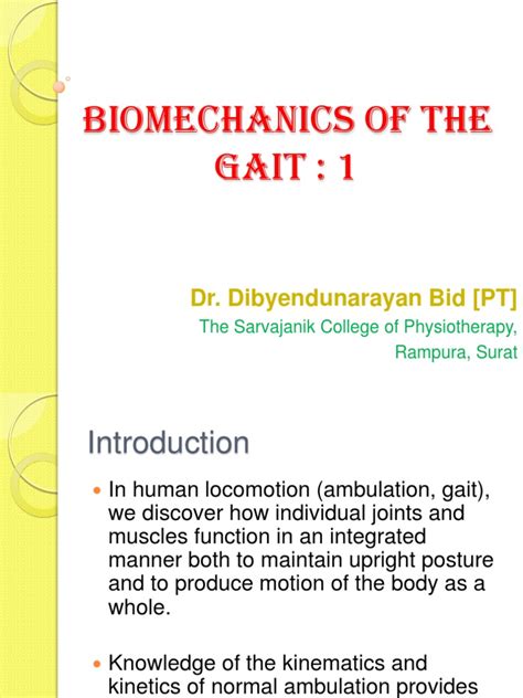 Gait Biomechanics 1 | PDF | Foot | Electromyography