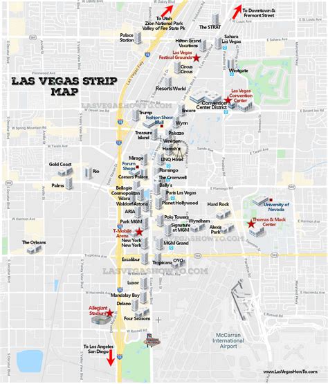 Las Vegas Strip Map 2021 Updated | Ruby Printable Map