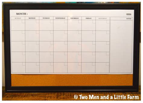 Two Men and a Little Farm: DRY ERASE CALENDAR BOARD FIND