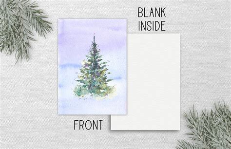 Printable Watercolor Christmas Tree Holiday Card - Etsy