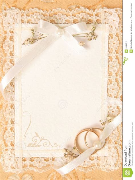 Wedding Invitation Card with Golden Rings