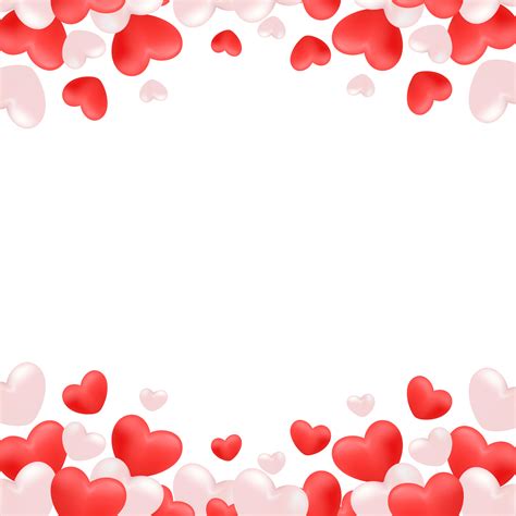 Hearts Border Frame Valentines Day 15276321 PNG