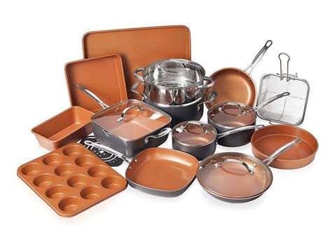 Gotham Steel 20 Piece All in One Kitchen Cookware + Bakeware Set with Nonstick Durable Ceramic ...