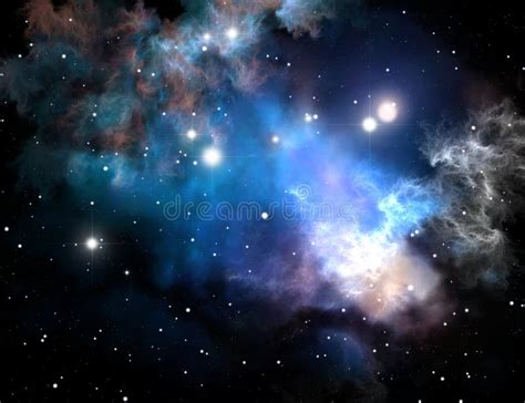 Blue space star nebula stock illustration. Illustration of dynamic - 45350890