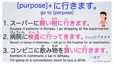 [purpose] + Ni IKIMASU - (structure) IN JAPANESE - YouTube