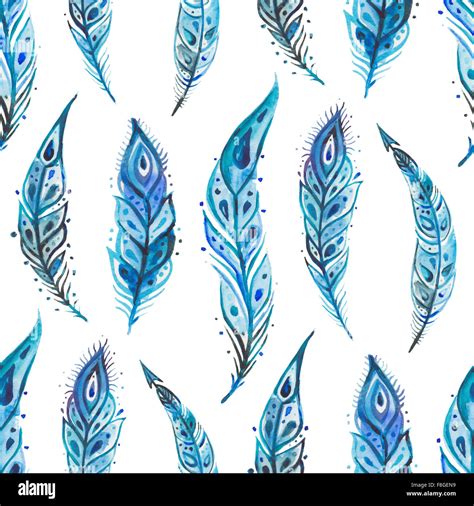 Watercolor feathers background Stock Photo - Alamy