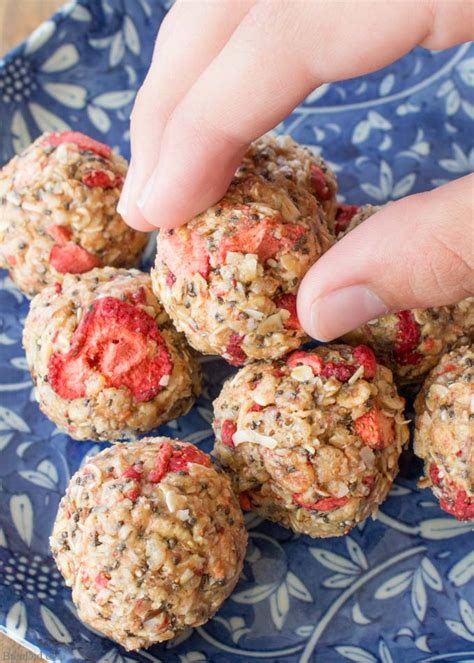 Crispy Strawberry Energy Balls... Healthy No Bake Snack for Kids - Bren Did