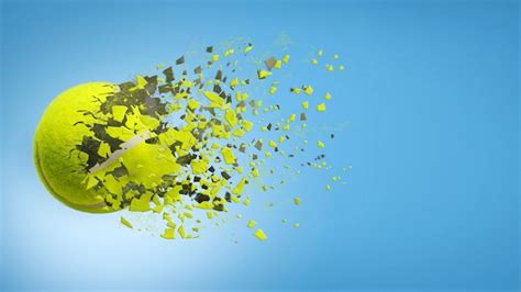 Free Photo | Tennis ball disintegrating with copy space