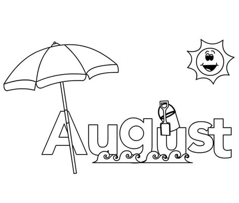 Hello August 1 Coloring Page - Free Printable Coloring Pages for Kids