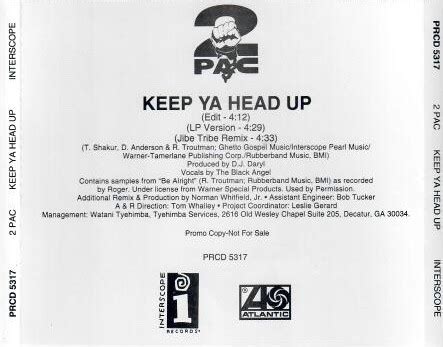 2Pac - Keep Ya Head Up (1993, CD) | Discogs