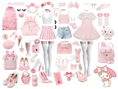 Sanrio my melody inspired pink fashion set. Discover outfit ideas for everyday made with the ...