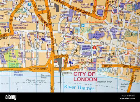 Street Road Map Of The City Of London uk Stock Photo: 26462511 - Alamy