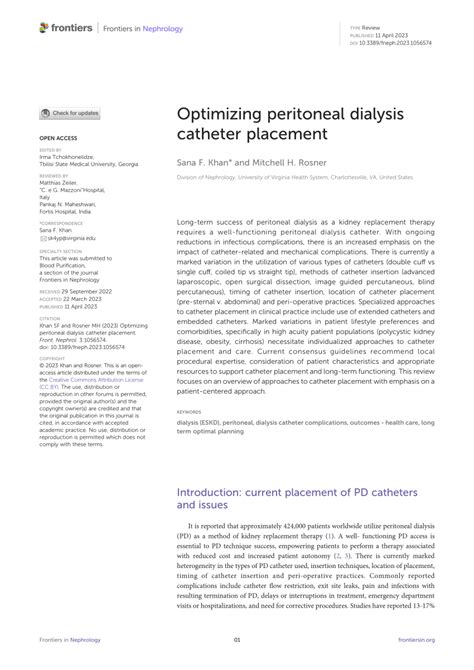 (PDF) Optimizing peritoneal dialysis catheter placement