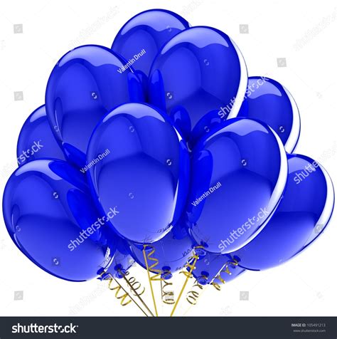 Party Balloons Colorful Dark Blue. Decoration For Anniversary Celebration. Stock Photo 105491213 ...