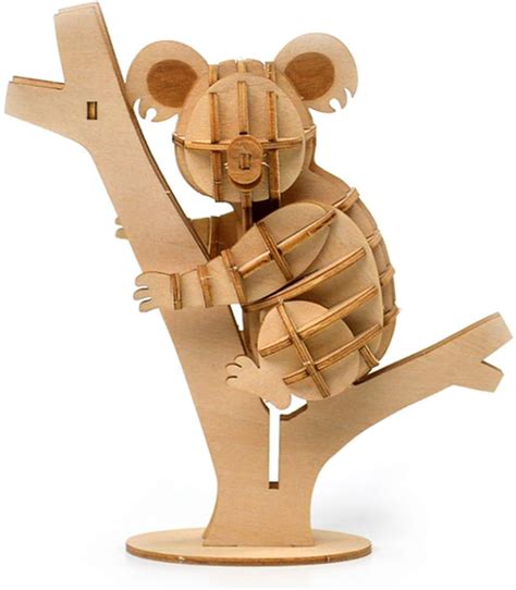 3D Wooden Puzzle for Adults Animal Koala Model Puzzle, Wood Crafts Laser Cut Jigsaw Puzzle Toys ...