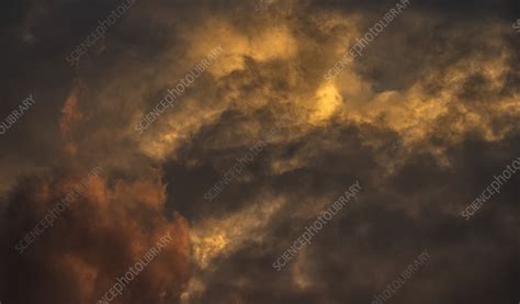 Storm clouds at sunset - Stock Image - C059/0787 - Science Photo Library