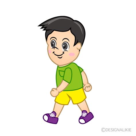 Walking Boy Cartoon Free PNG Image｜Illustoon