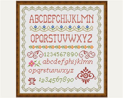 Alphabet Pattern Cross Stitch Numbers Cross Stitch Pattern - Etsy