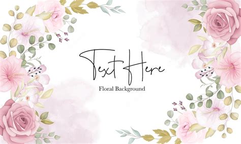 Premium Vector | Beautiful soft floral background with dusty pink flowers