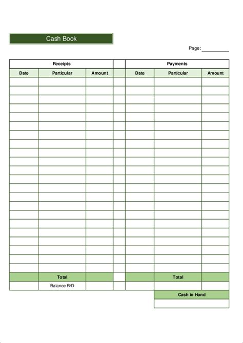 Cash Book Template for Excel | Free Download